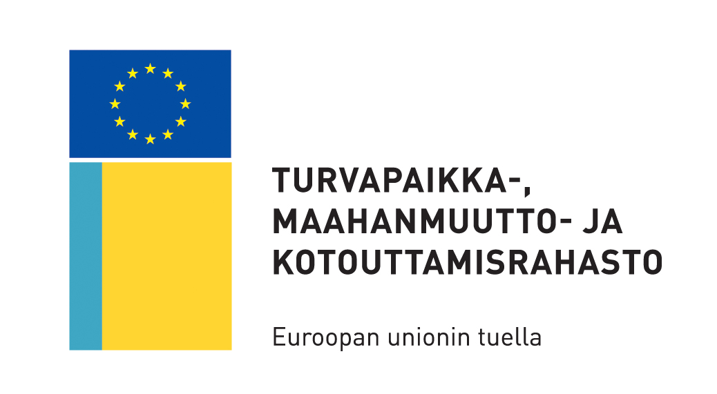 Turvapaikka-, maahanmuutto- ja kotouttamisrahasto EU-logo.