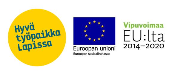Hankkeen logo, Euroopan Unionin logo ja Vipuvoimaa EU:lta logo