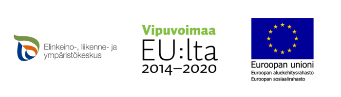 Logot: Elinkeino-, liikenne- ja ympäristökeskus, Vipuvoimaa EU:lta 2014-2020 ja Euroopan unioni, Euroopan aluekehitysrahasto, Euroopan sosiaalirahasto.