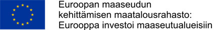 Euroopan maaseudun kehittämisen maatalousrahasto: Eurooppa investoi maaseutualueisiin, kuvassa myös EU-lipppu.