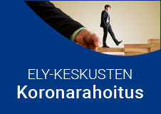 Banneri, josta linkki koronarahoitussivulle ely-keskus.fi:ssä.