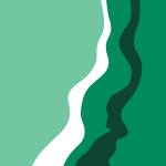 Aurajoentien logo, erivärisiä vihreitä aaltoviivoja.