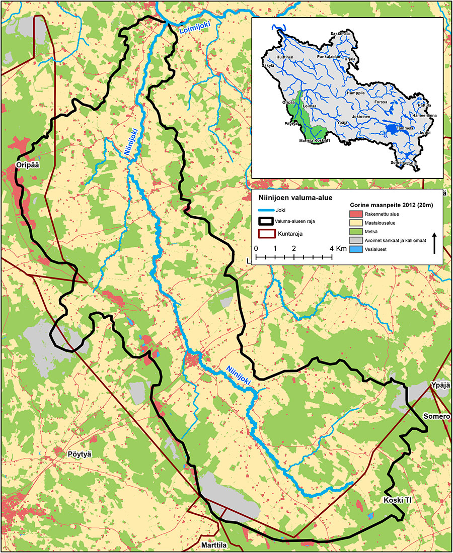 Kartta, Niinijoki © Varsinais-Suomen ELY-keskus