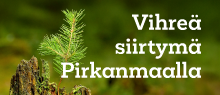 Vihreä siirtymä Pirkanmaalla -sivulle linkki kuvasta. Kuvassa havumetsää.