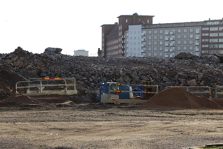Kuvassa on rakennustyömaa.