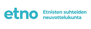 Etno, etnisten suhteiden neuvottelukunnan tunnus.