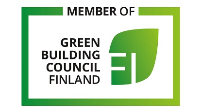 Logo: Member of Green Building Council Finland. 