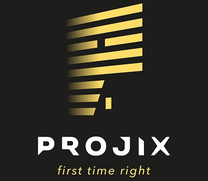 Logo: Projix, First time right.