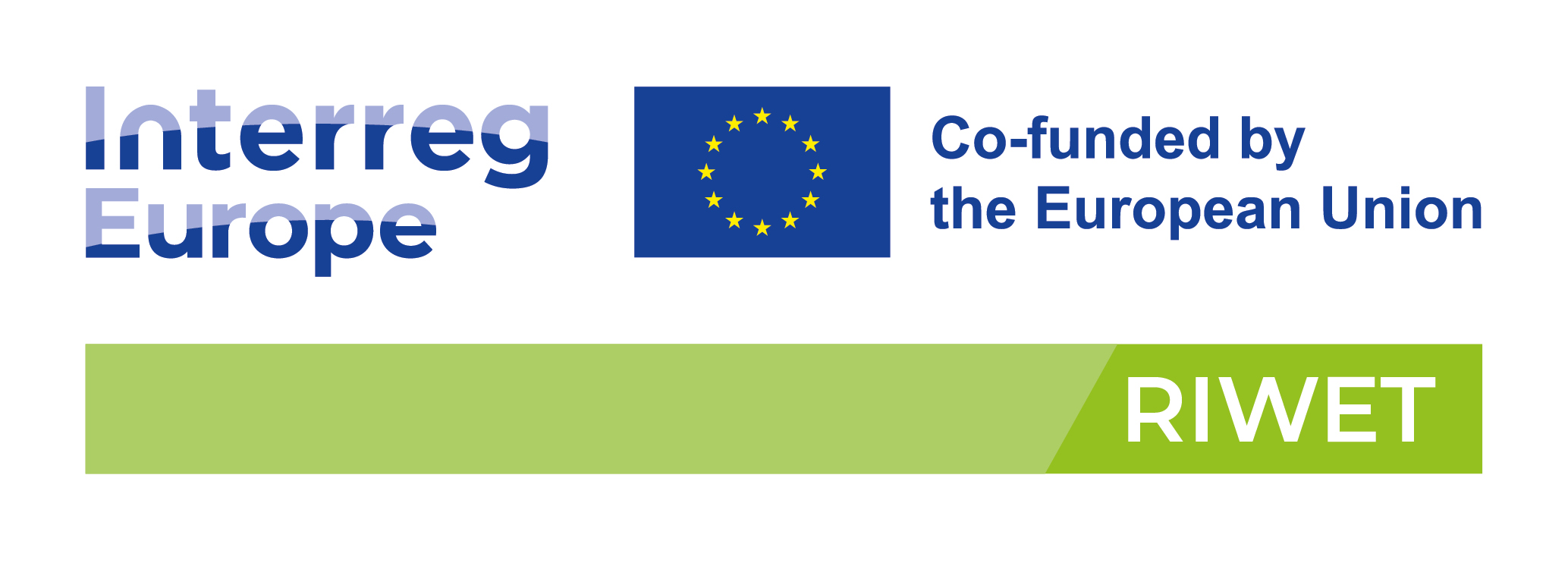 RIWET-hankkeen, Interreg Europen ja EU:n (Euroopan unionin osarahoittama) tunnukset