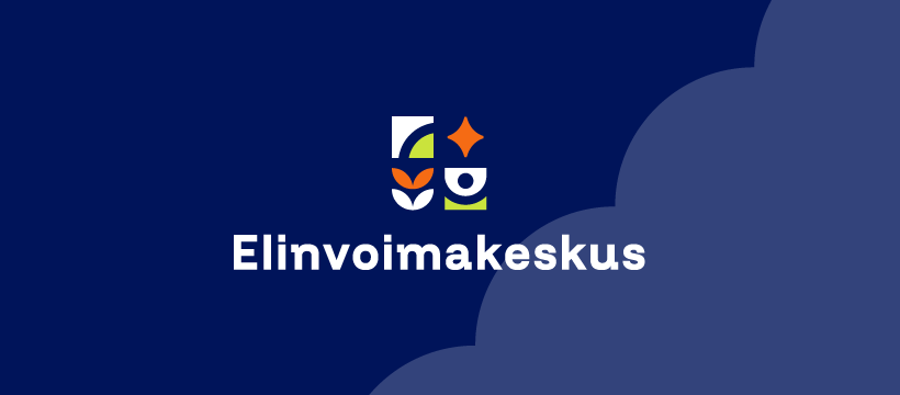 Elinvoimakeskuksen logo sinisellä taustalla.