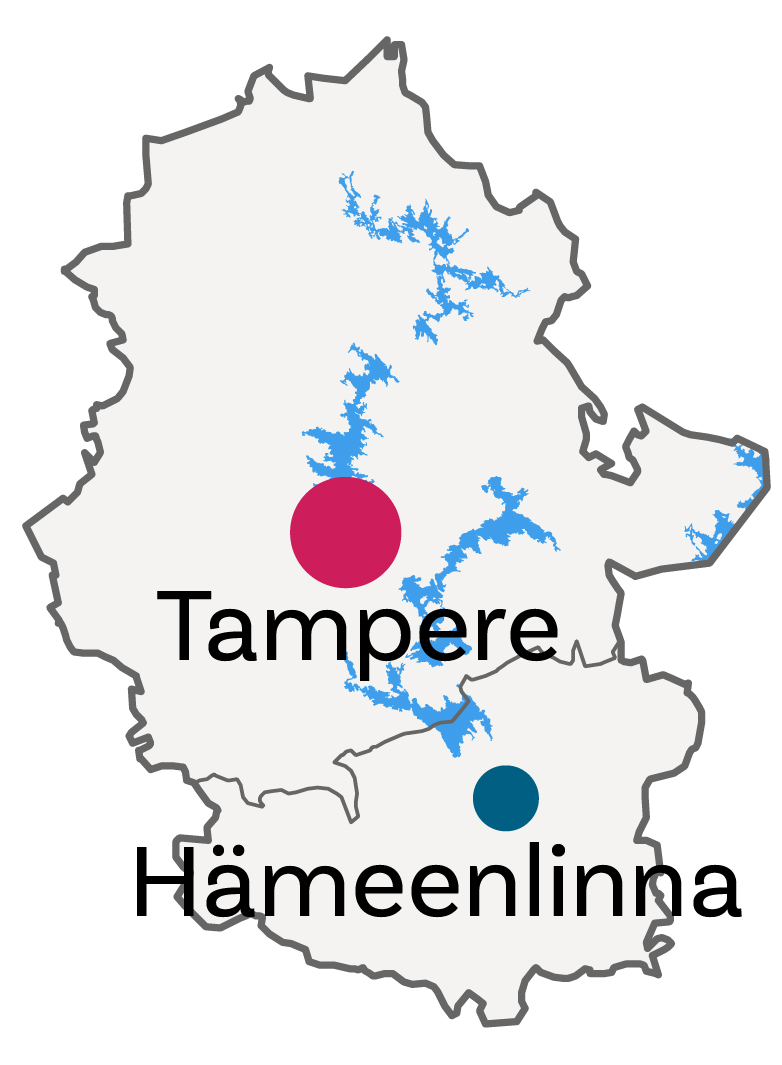 Sisä-Suomen elinvoimakeskuksen alue.