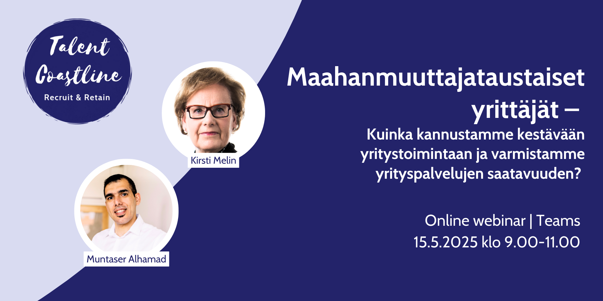 Maahanmuuttajataustaiset yrittäjät webinaari 15.5.2025 klo 9-11