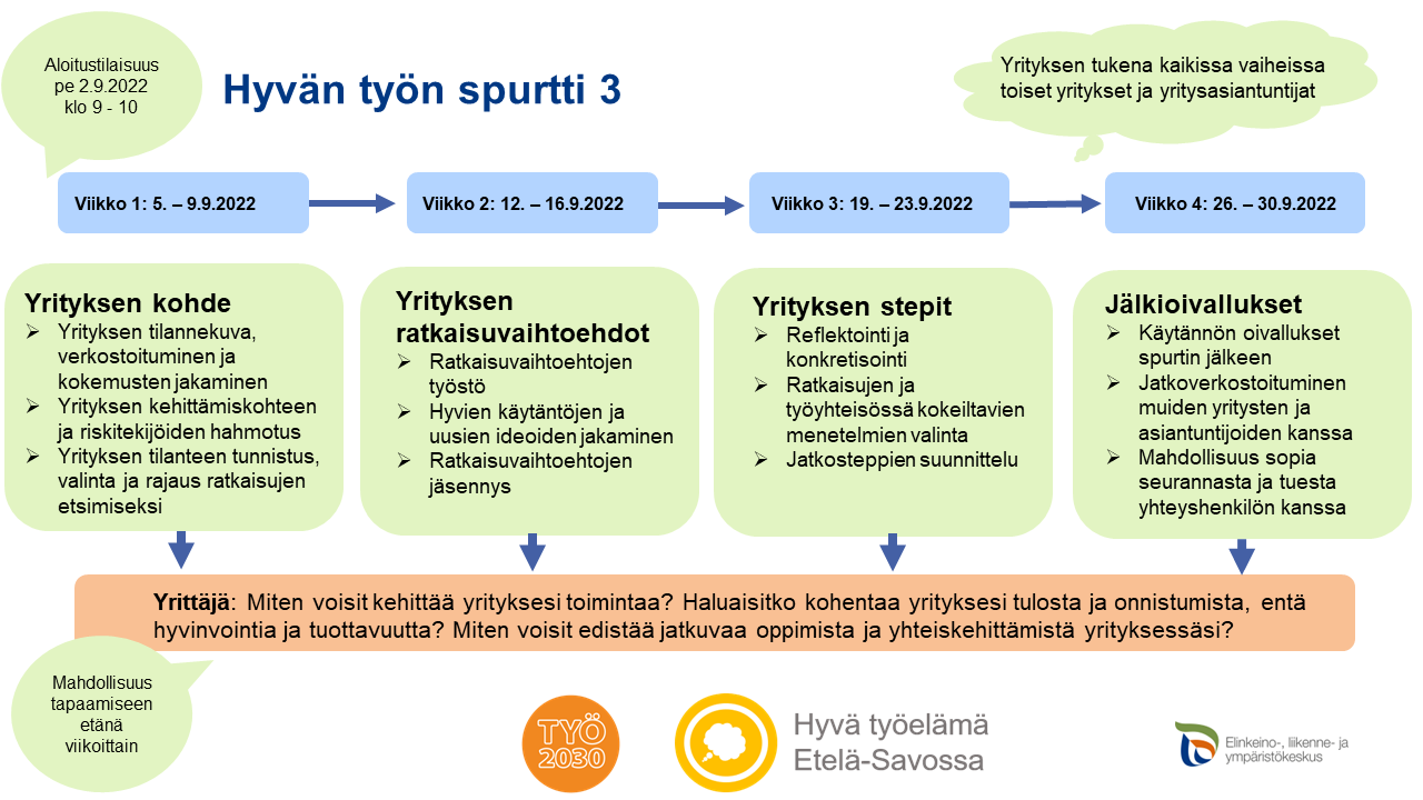 Hyvän työn spurtin etenemiskuva.