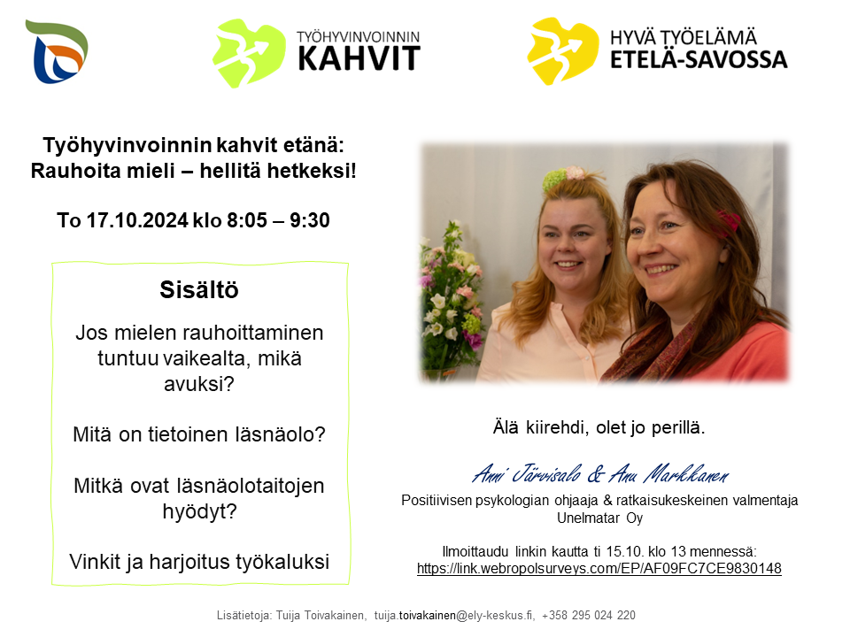 Kutsu Työhyvinvoinnin kahveihin.