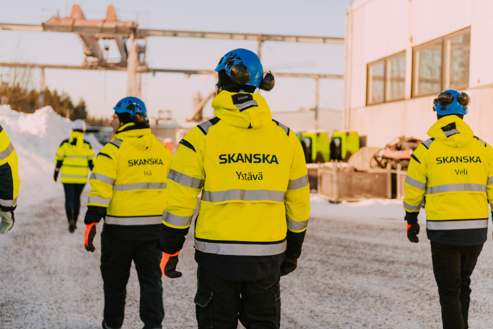 Skanskan työntekijöitä