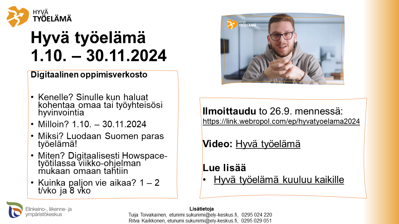 Kutsu Hyvään työelämään.
